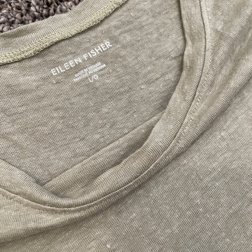 Eileen Fisher Organic Linen Jersey Tee - Picture 4 of 4